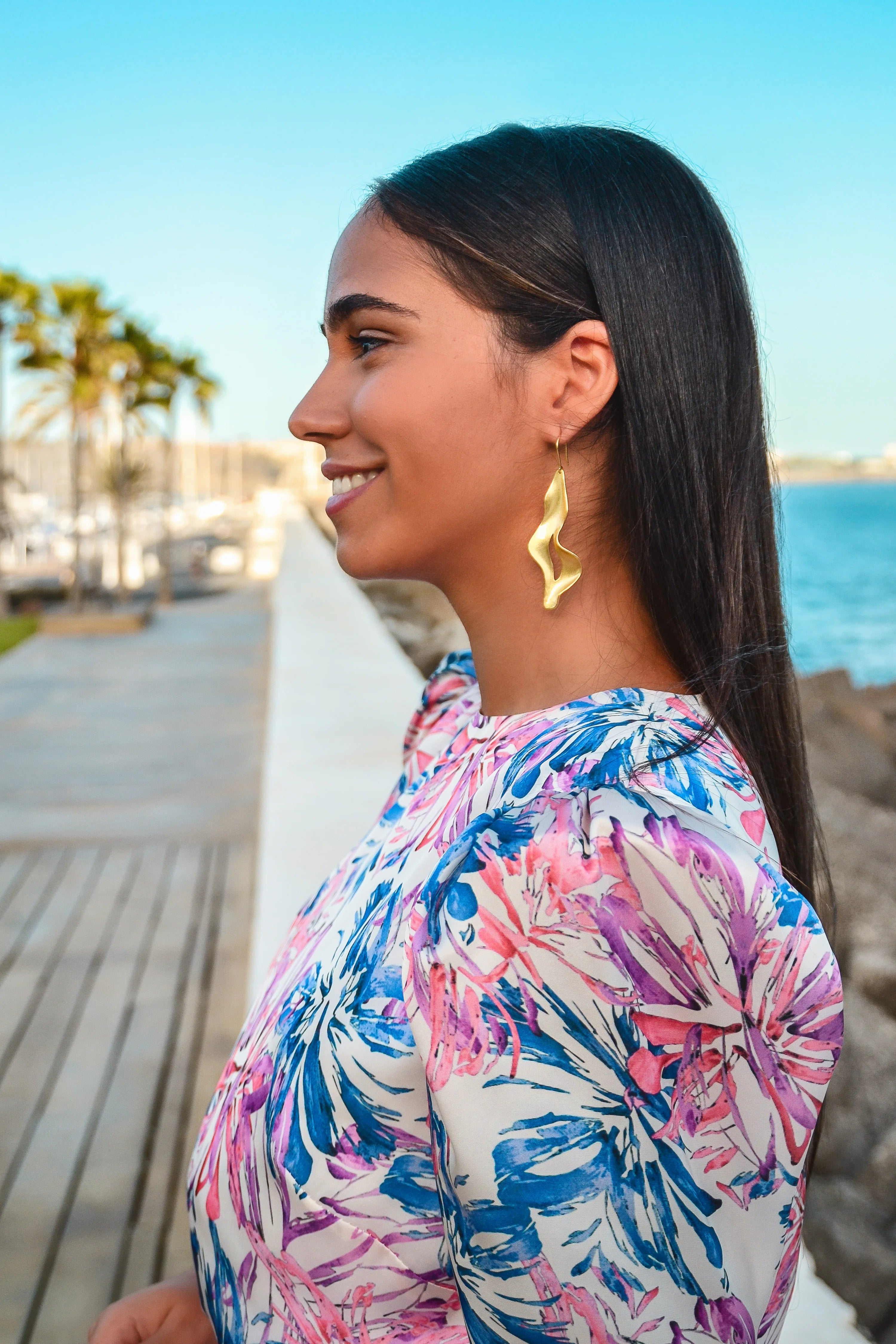 Pendientes dorados Monalisa Tiahra N5559