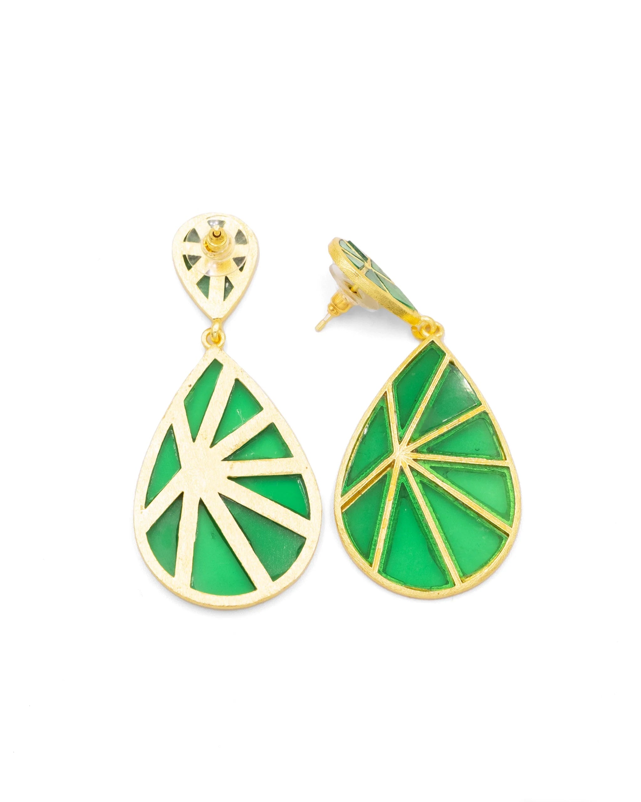 Pendiente Dorado Ammar Onix Verde Tiahra S5817-OV