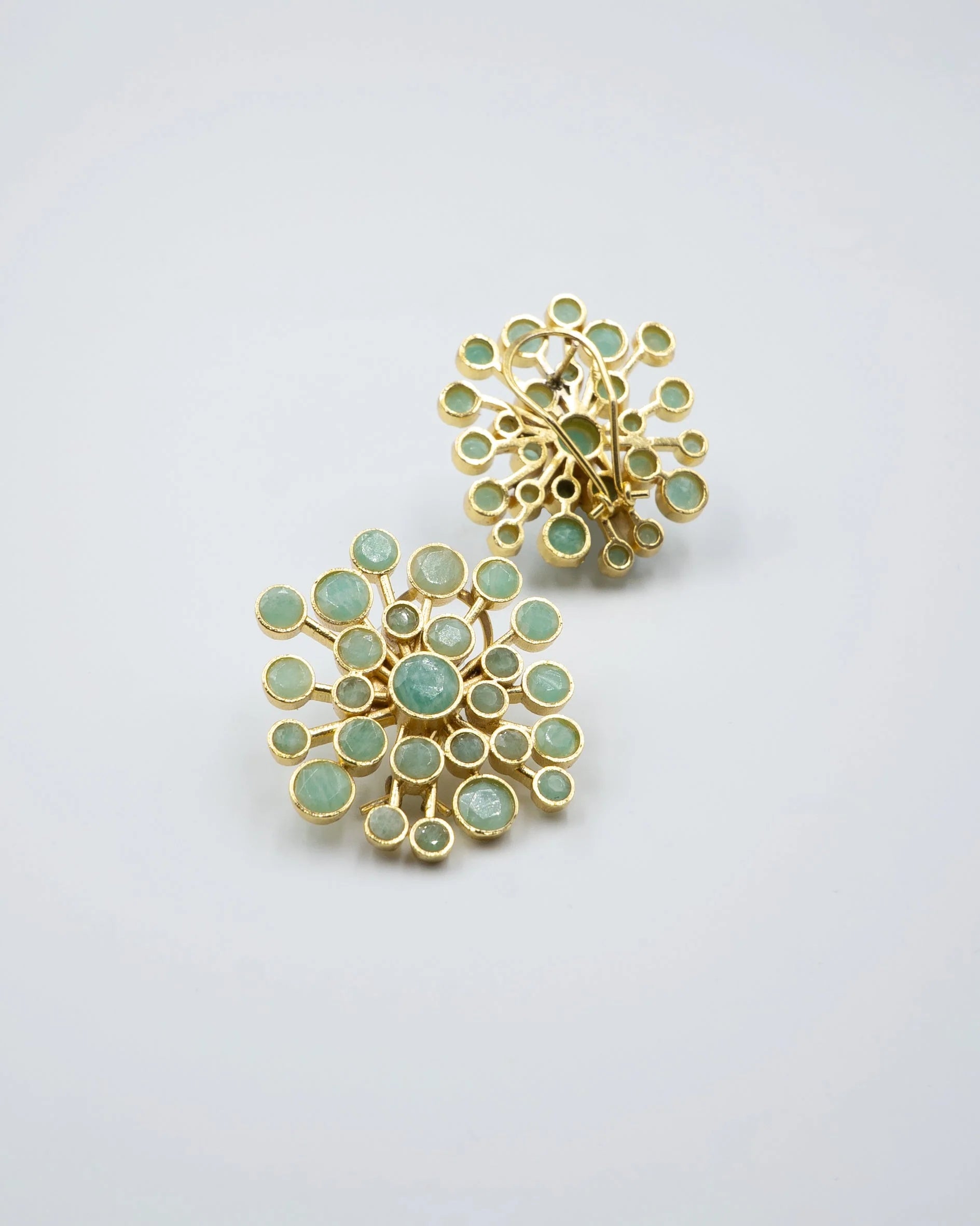 Pendientes Dorados Denali Amazonita Tiahra