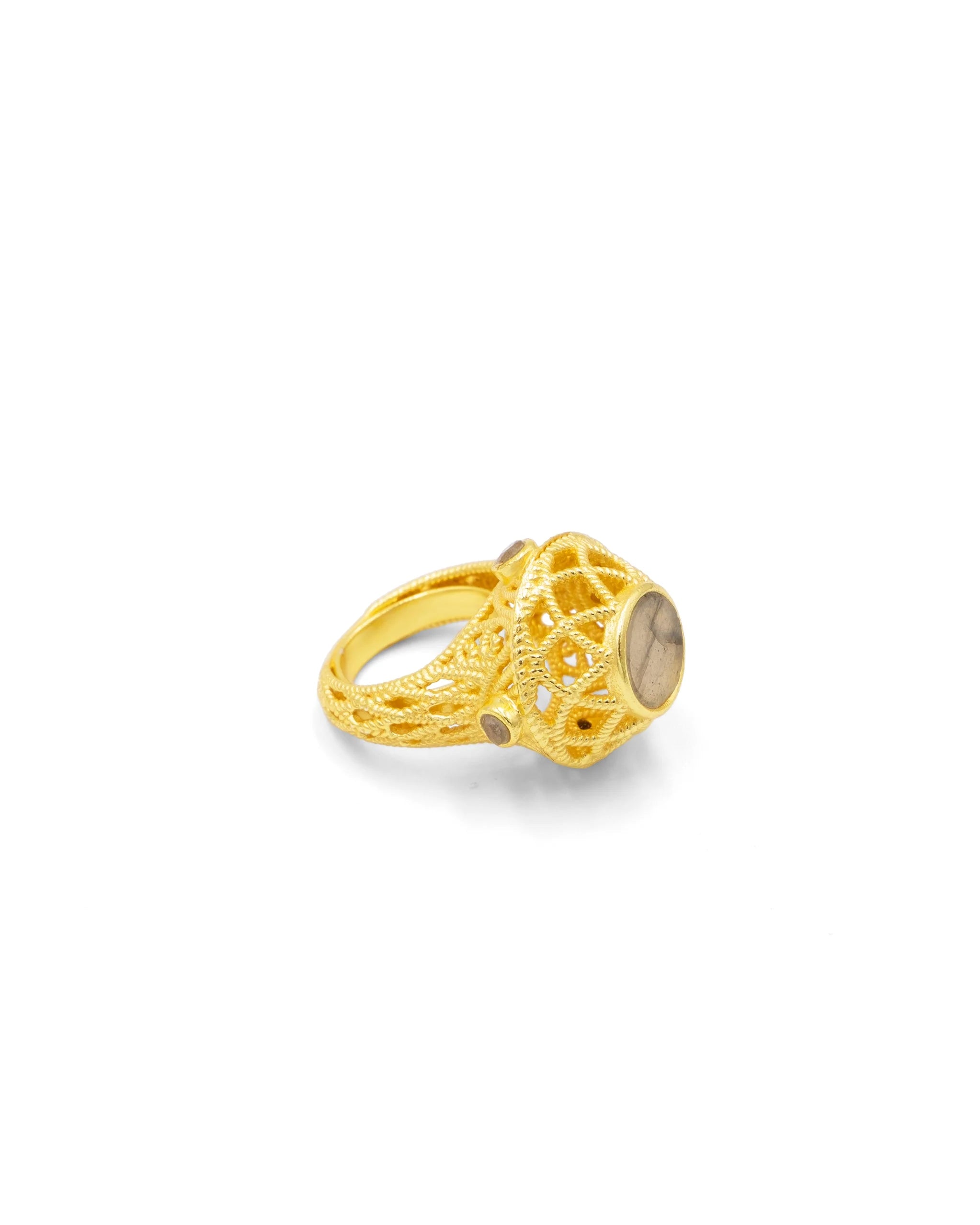 Anillo Dorado Kalu Labradorita Tiahra S404-LB