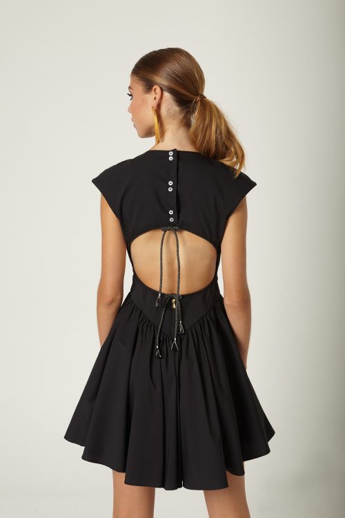 VESTIDO CORTO ESPALDA ABIERTA NEGRO MASAVI