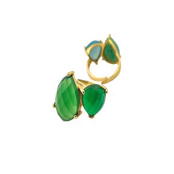 Anillo Lagrima Sky Love Green Tiahra