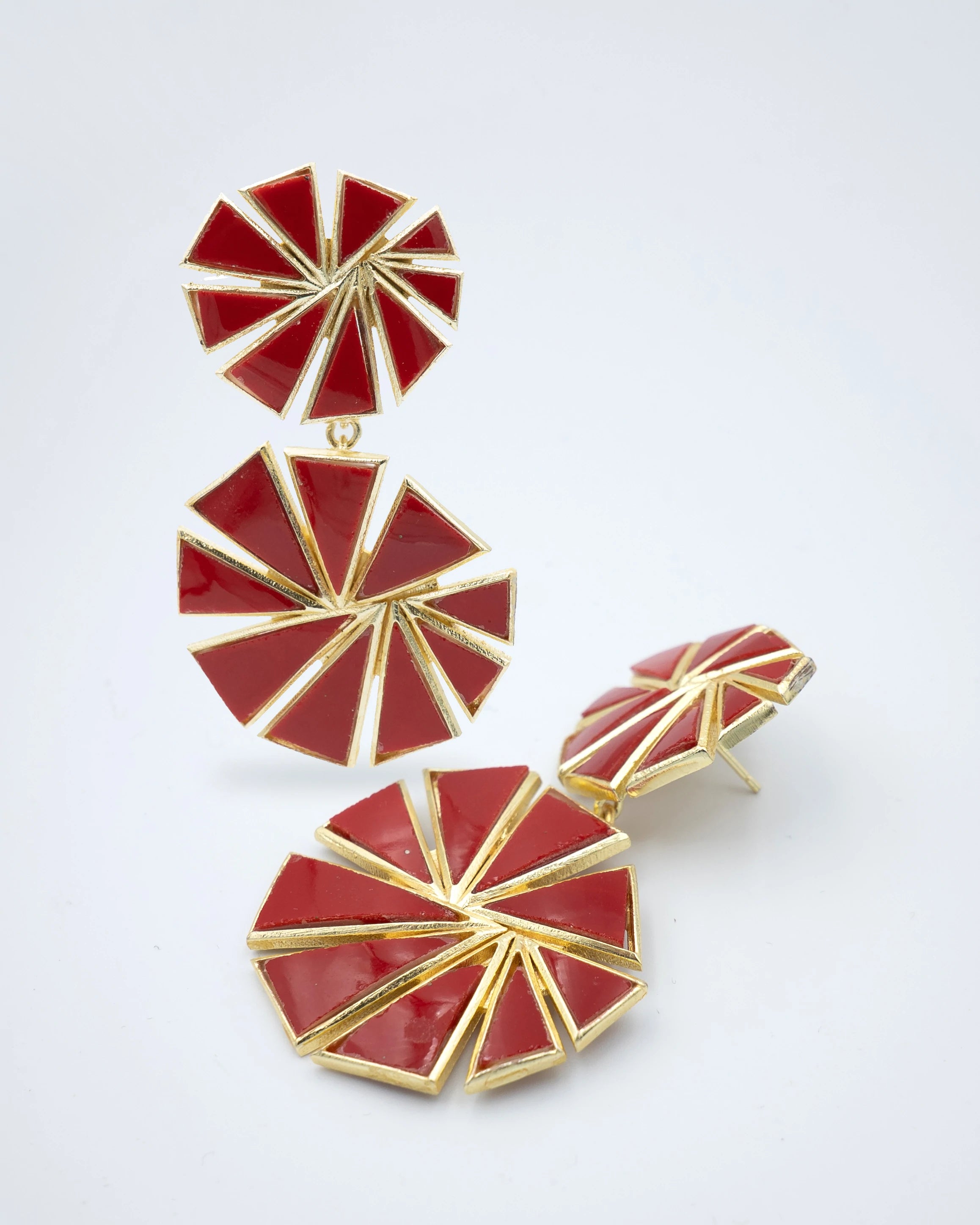 Pendientes Vishaal Onix Rojo Tiahra
