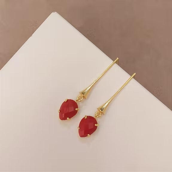 Pendientes Aansoo Rojo Tiahra