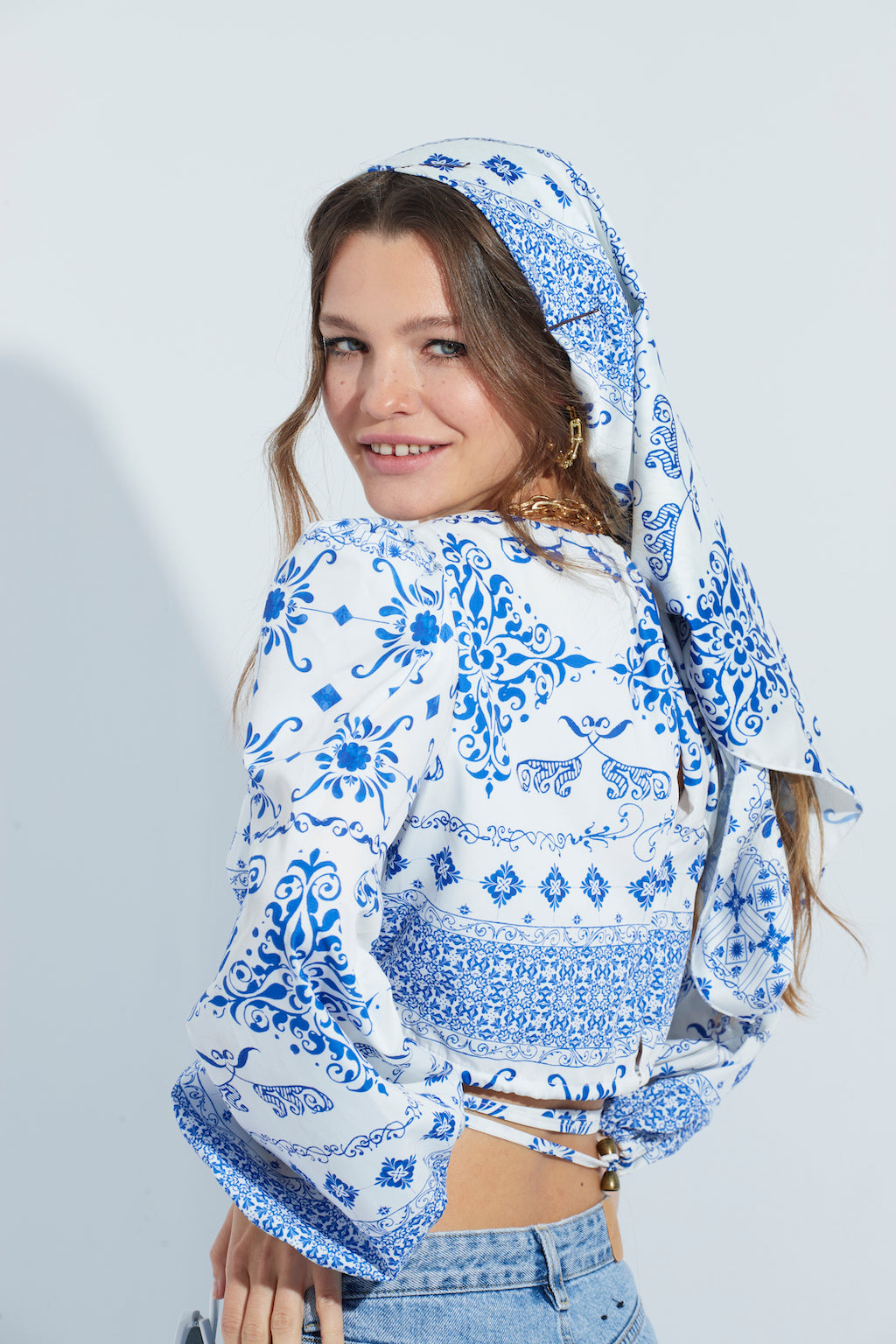 Top cerámica largo azul Space Flamingo