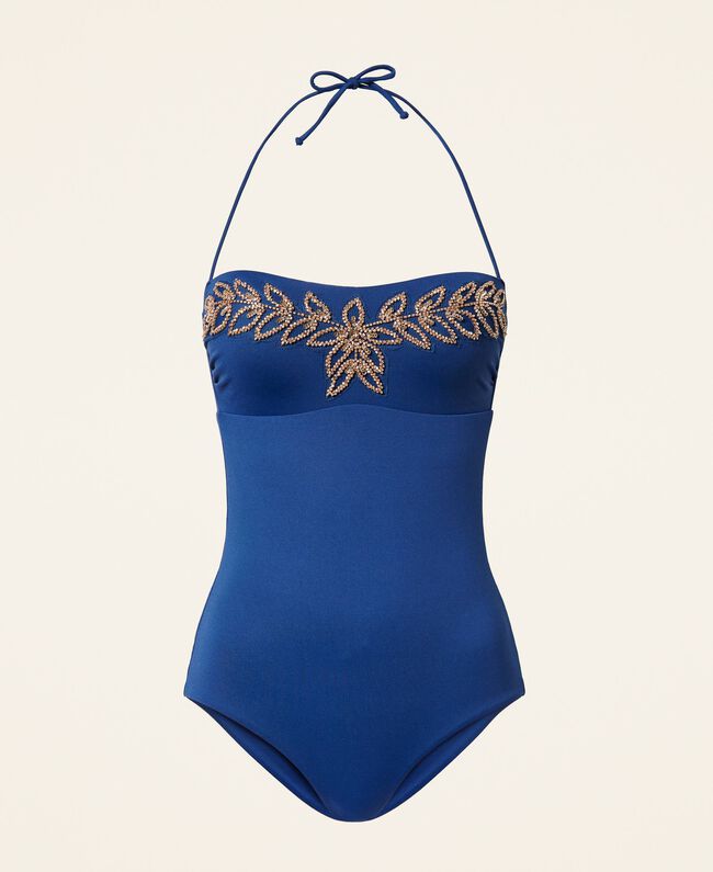 Bañador azul con Bordado Twinset