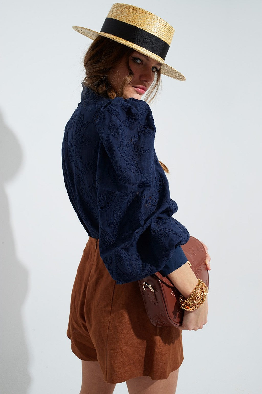 Blusa Troquelada azul Space Flamingo