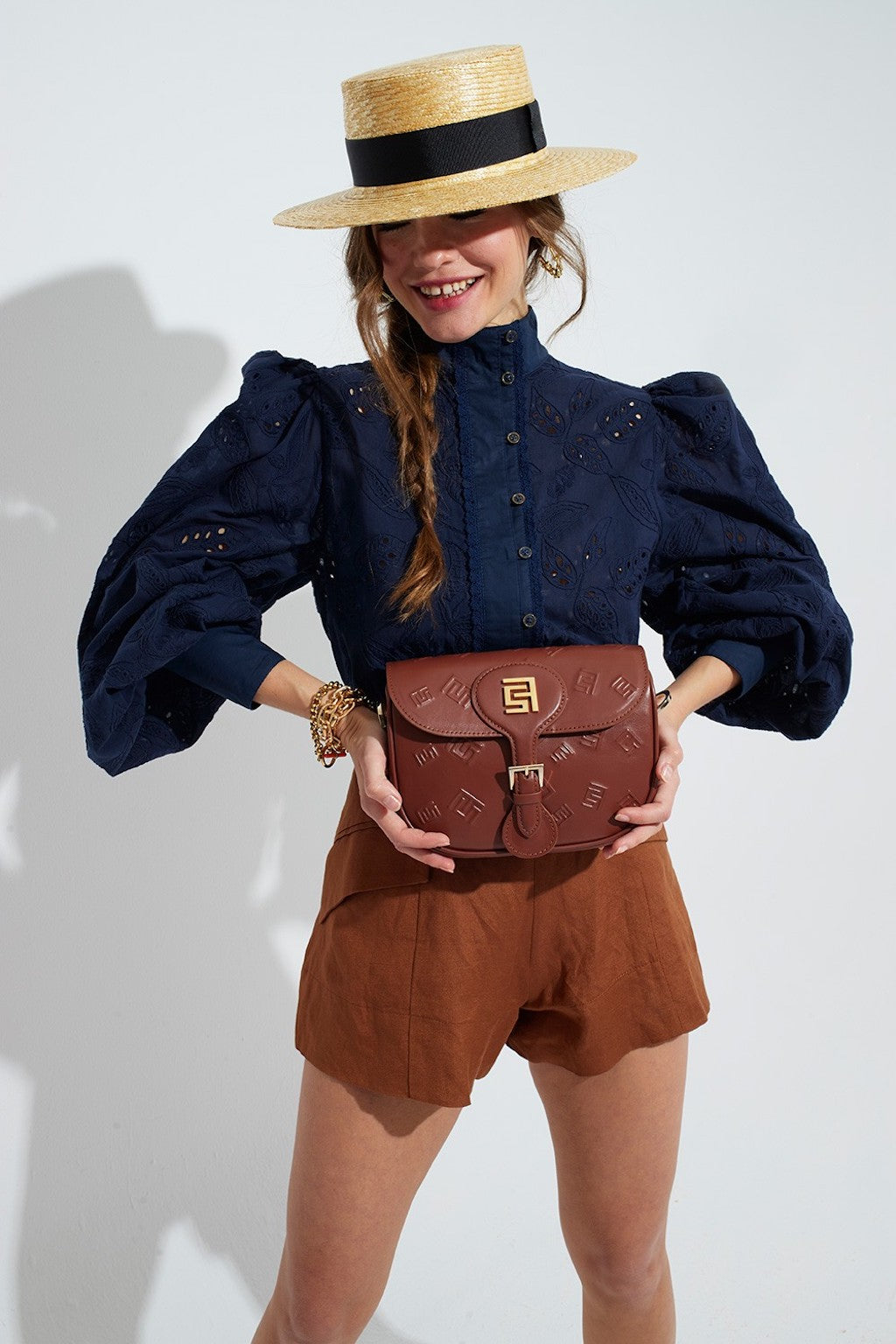 Blusa Troquelada azul Space Flamingo