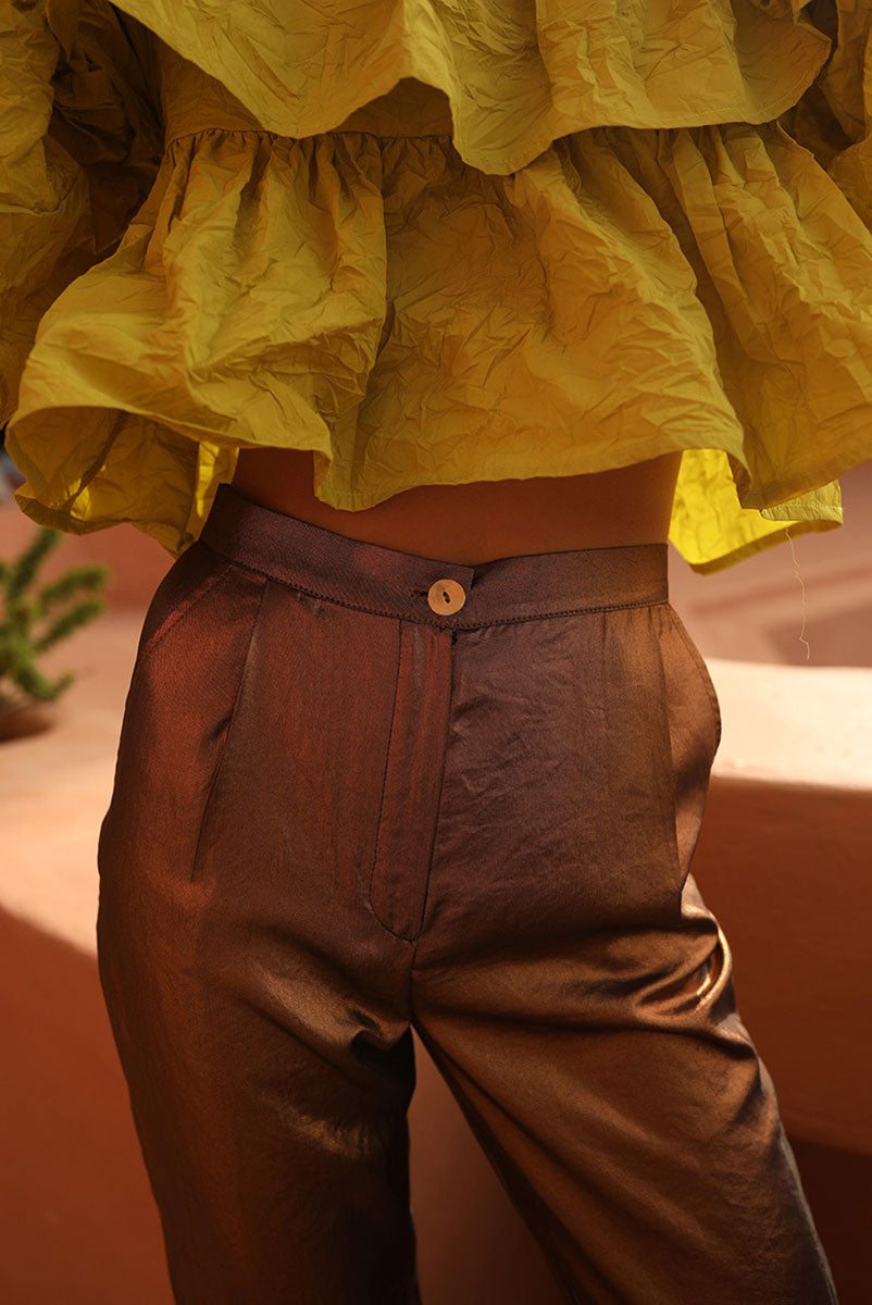 Pantalón lamé Romina bronce Panambi