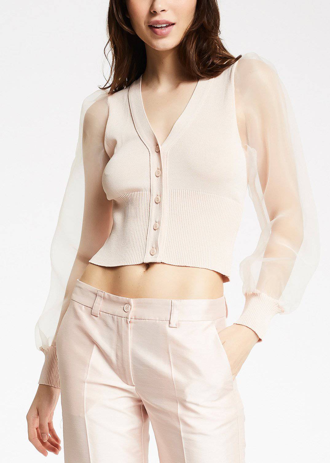 Cardigan punto mangas transparentes Denny Rose - Bayolo Concept Store