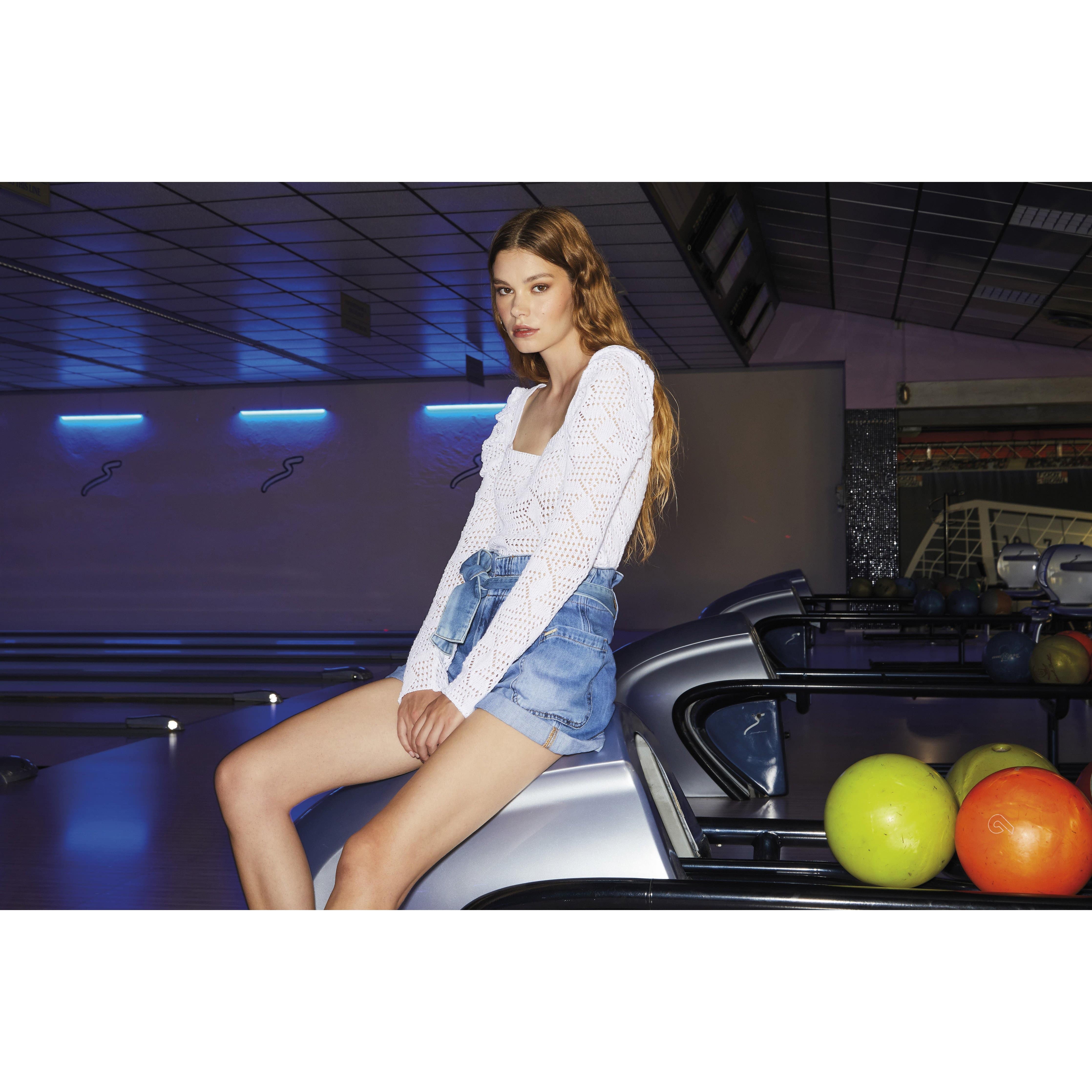 Top manga larga hombros fruncidos Denny Rose - Bayolo Concept Store