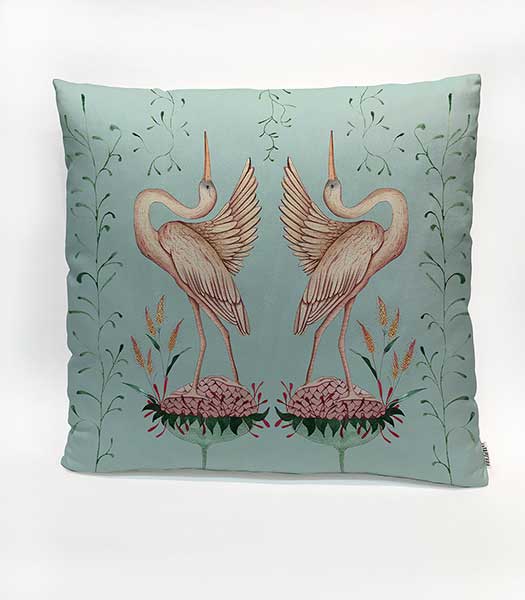 Funda de cojín Paradis Aqua 50×50 cm - Bayolo Concept Store