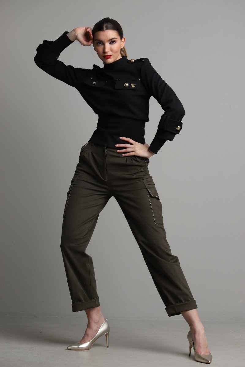 Pantalón CARMEN HORNEROS Cargo Pespuntes