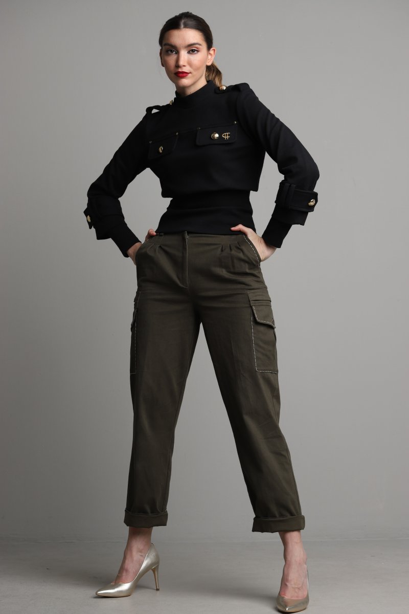 Pantalón CARMEN HORNEROS Cargo Pespuntes