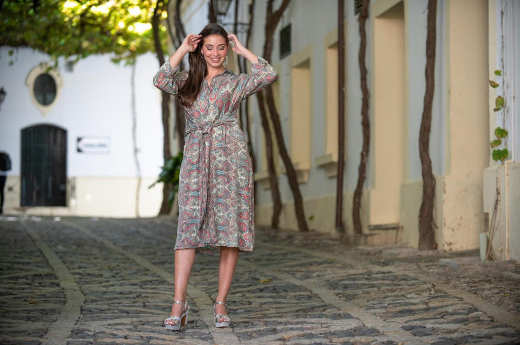 Vestido camisero cachemir Káhyra
