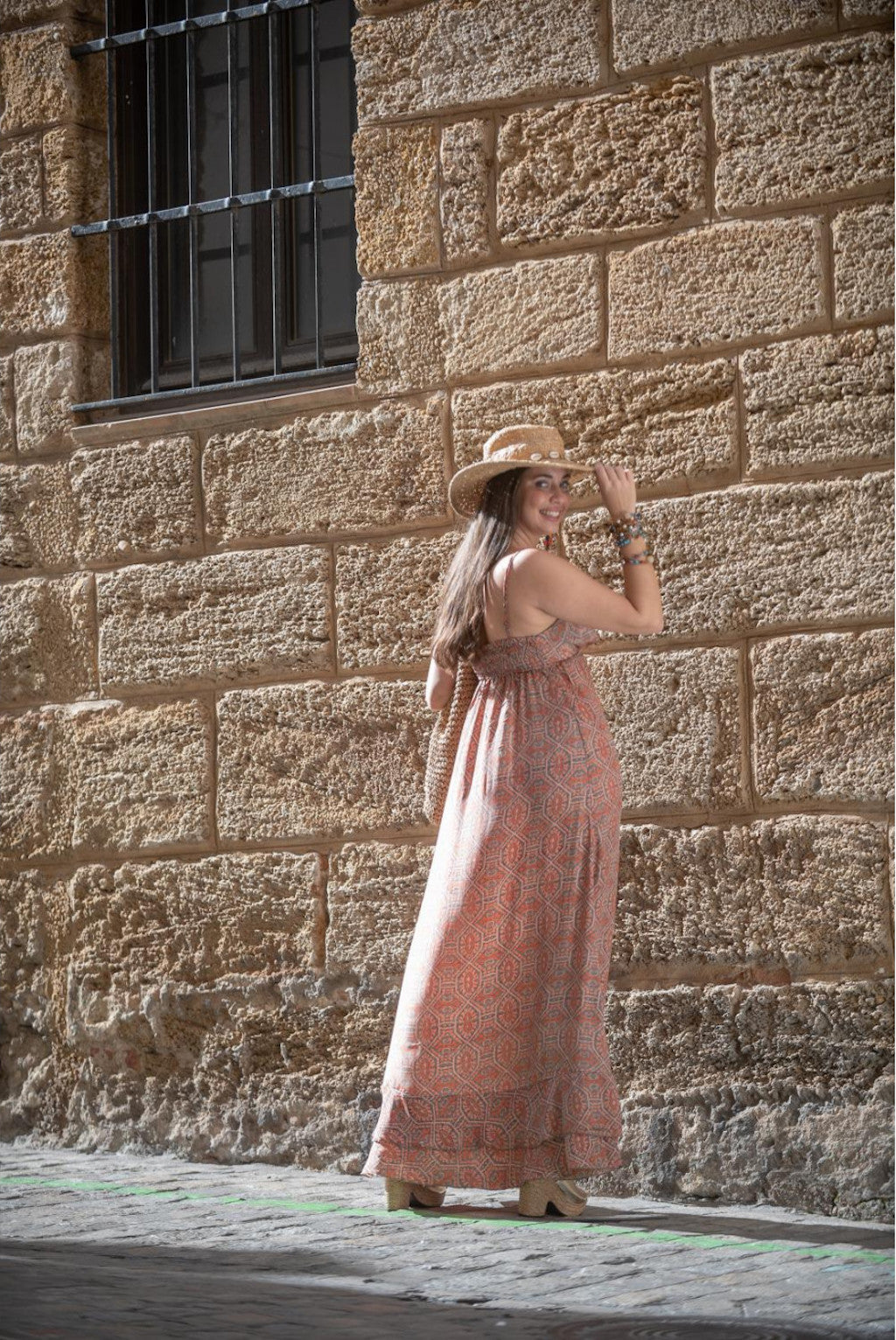 Vestido summer estampado tonos corales Káhyra