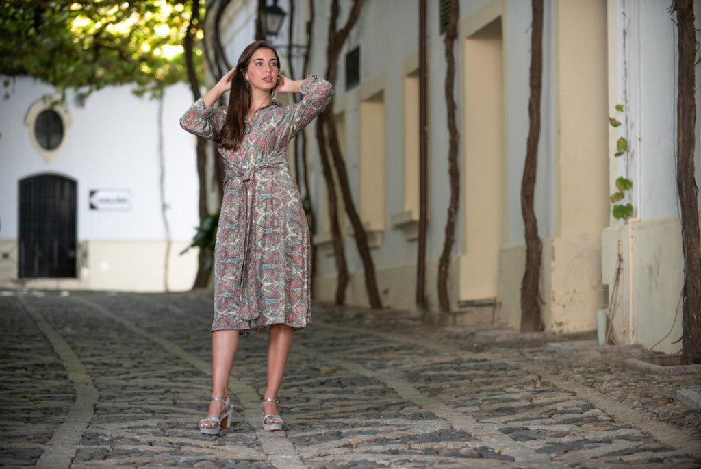 Vestido camisero cachemir Káhyra