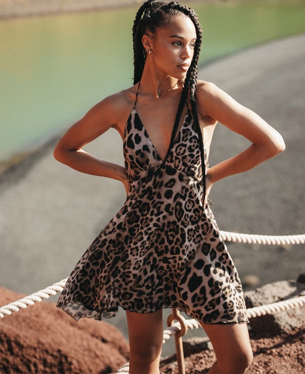 Vestido corto animal print Imiloa