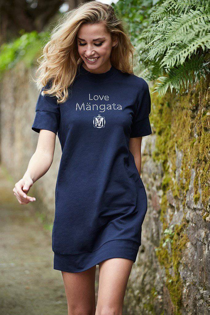 Vestido tipo camiseta azul marino Love Mängata - Bayolo Concept Store